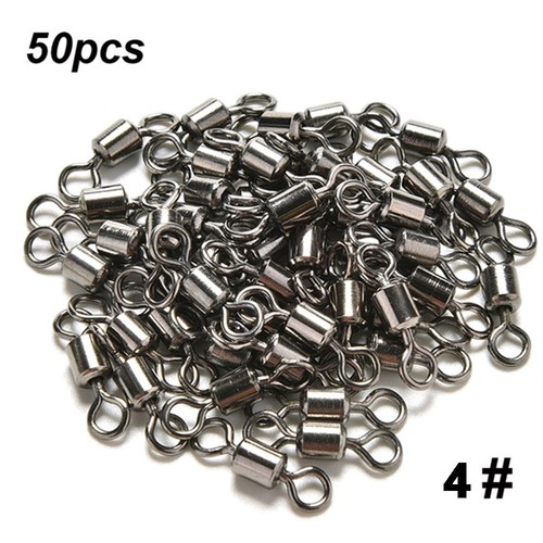 Barrel Heavy Duty Rolling Ball Bearing Fishing Tool Swivel Solid Ring Connector - Picture 14 of 19