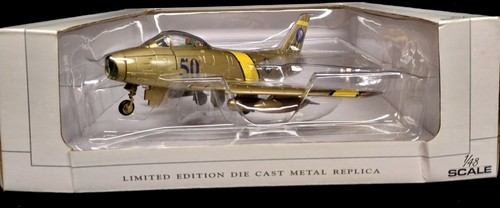 Nice Die Cast F-86 Sabre Jet Korean War 50th Ann Gold F86F : Spec Cast No. 42005 - Picture 2 of 6