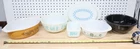 Vintage PYREX Amish Butterprint Turquoise Rooster Snowflake Lid Glas-Bake - USA