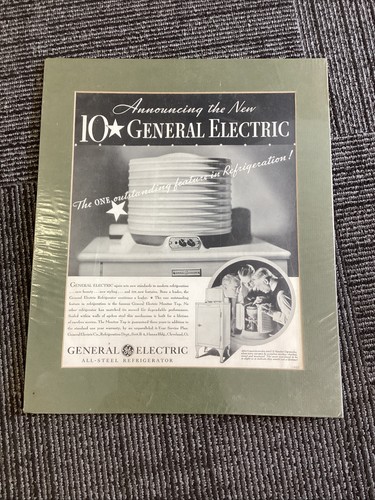 General Electric Refrigerator Ad, 1933 fortune magazine, Framed, Advertising, An - Picture 13 of 13