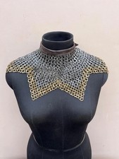 9MM Chainmail Collar Flat Ring Riveted with Solid Ring Black
