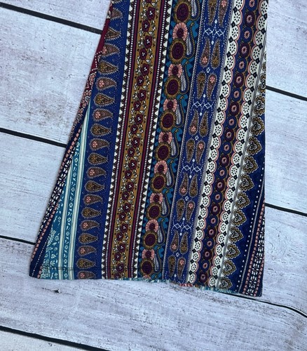 Pantalones acampanados geométricos boho pequeños altos Free People Novella Royale para mujer hechos en EE. UU. - Imagen 5 de 9