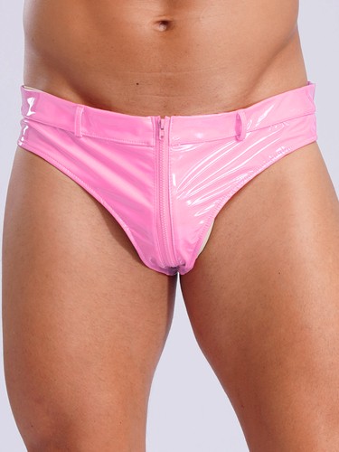 Hombres Calzoncillos Travesti Bragas Ropa de Club Tanga Aspecto Húmedo Ropa Interior Tanga PVC - Imagen 36 de 51