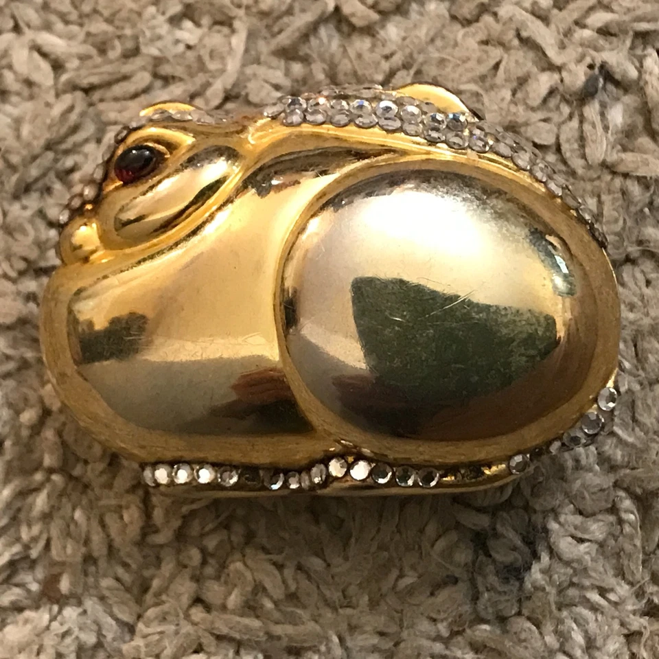 Judith Leiber Crystal Bunny Rabbit Estuche Pastillero Baratija Caja Foto 2 de 4