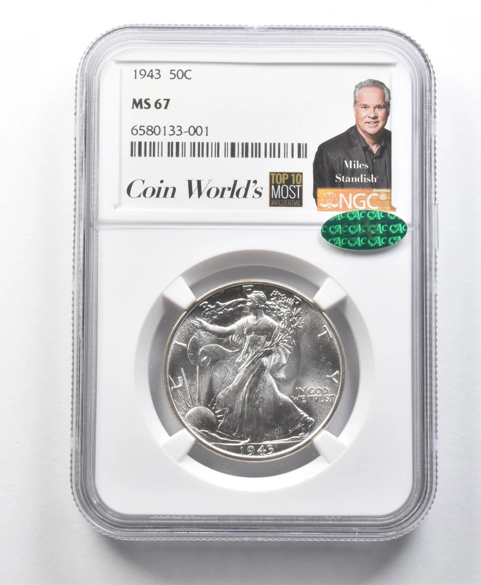 MS 67 Graded 1943 Year Liberty Walking Half Dollars (1916-1947