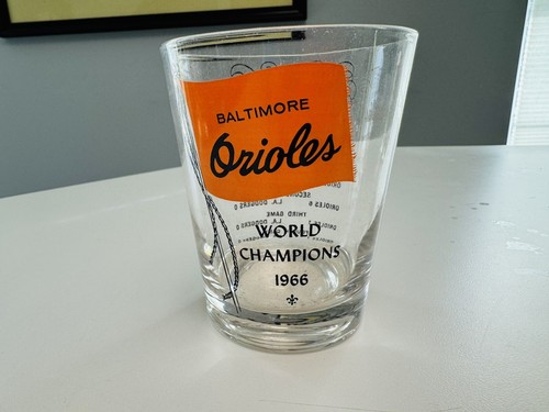 Old Vtg MLB 1966 Baltimore Orioles AL Champions Glass Glasses LOT Set in Box - Picture 7 of 8