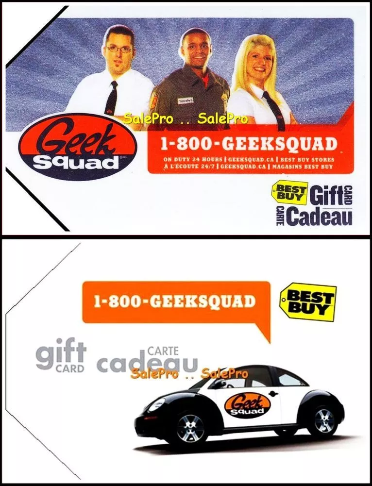 2x BEST BUY GEEK SQUAD TEAM VW VOLKSWAGON BILINGUAL COLLECTIBLE GIFT CARD LOT
