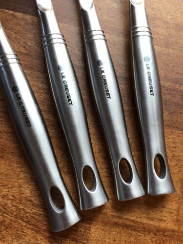 Set of 4 LE CREUSET Stainless Steel Revolution Serving Spoons Pasta Fork & Ladle - Picture 3 of 7