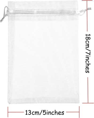 50PCS 5X7 Inch Sheer Drawstring Organza Gift Bag Jewelry Pouch Party Wedding Fav - Picture 3 of 5