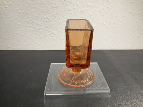 Vintage Tiara Cabbage Rose Pink Depression Glass Pedestal Cigarette Pack Holder - Picture 2 of 10