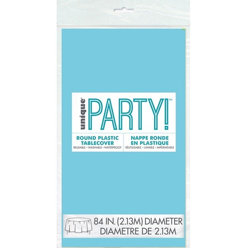 Round Solid Colour Plastic Table Covers Cloth Tablecloth Wedding Birthday Party - Picture 28 of 33
