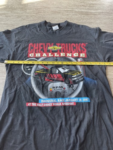 Vintage Disney T-Shirt schwarz 1997 Chevy Trucks Challenge Eröffnungsrennen Gr. Large - Bild 6 von 7