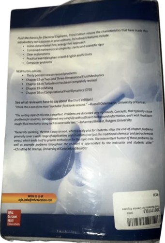 FLUID MECHANICS For Chemical Engineers 3ED Noel Nevers Indian Edition NEW Sealed - Imagen 7 de 8