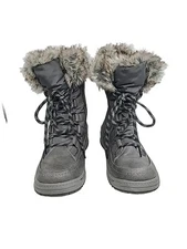 Vepose New York Womens Winter Snow Boots Gray Waterproof Faux Fur Sz 6