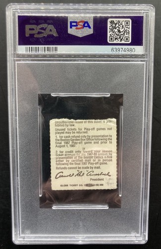 Larry Bird Signed PSA Ticket Stub THE STEAL 1987 GM5 Boston Celtics POP 1 RARE - Picture 2 of 9