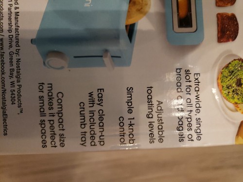 New Nostalgia MyMini Single Slice Bagel Toaster Extra Wide Slot Easy Clean - Picture 3 of 3