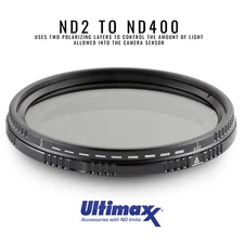 67mm Variable Neutral Density Filter ND2-ND400 by ULTIMAXX - Brand New