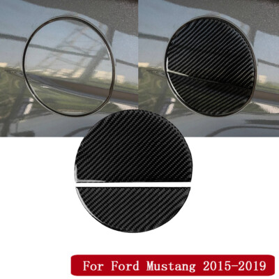 2x Kohlefaser Tankdeckel Verkleidungsteile For Ford Mustang 2015-2019