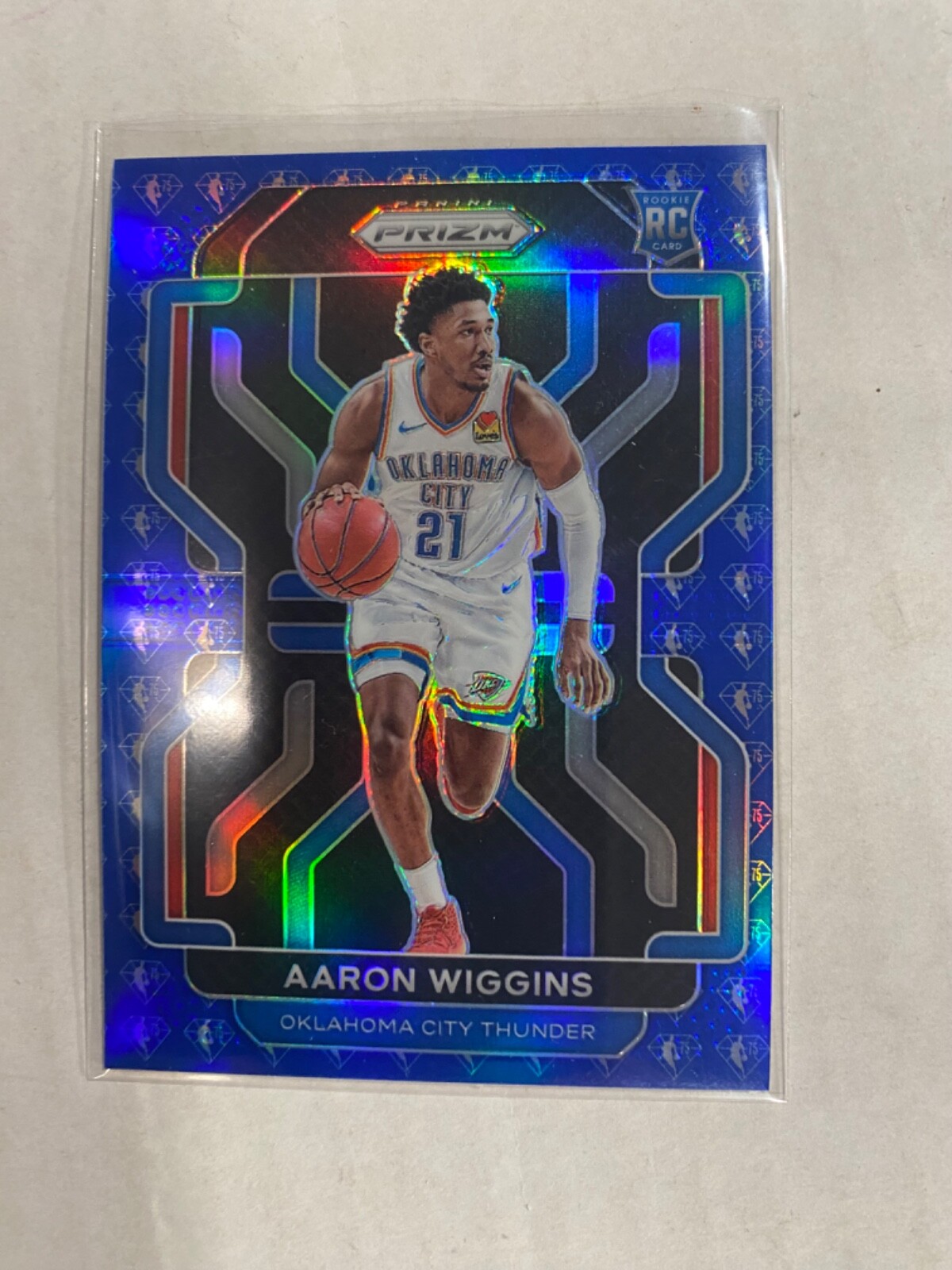 Aaron Wiggins 2021-22 Panini Prizm Blue NBA 75th Anniversary Rookie SSP #286 RC