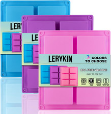 3 Pack Silicone Soap Molds, 6 Cavities Rectangle Silicone Soap Molds, Great for