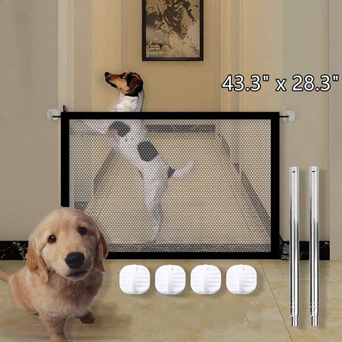 Dog Gate Pet Safety Guard Gate Portable Folding Mesh Gate Doorway Baby - Picture 2 of 3