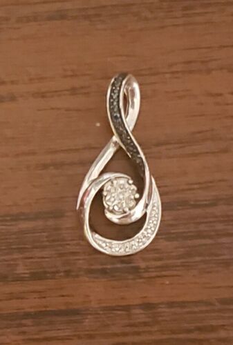 Diamond & Sterling Silver 925 Infinity Pendant - Afbeelding 1 van 3