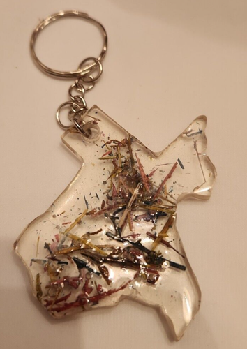 Handcrafted Texas Tumble Weed Texas Shape Keychain - Picture 2 of 3