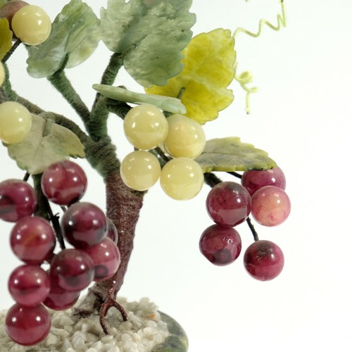 Hand Blown Glass Green & Red Grape Topiary 7 1/2" H x 6 1/2" W x 4" D - Picture 4 of 9