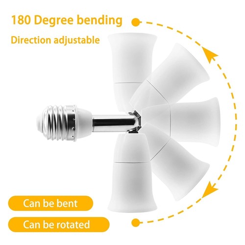 E26/E27 Light Socket Extender 4.5 Inch ExtensionAdjustable Vertical 90°Horizo... - Picture 2 of 6