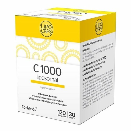 LIPOCAPS C1000, liposomal vitamin C, 120 capsules FORMEDS, FREE P&P - Picture 3 of 4