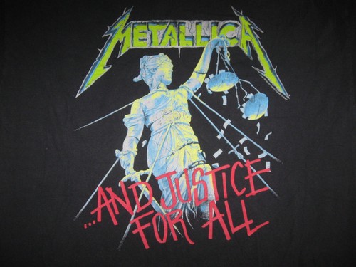 METALLICA E GIUSTIZIA per TUTTI maglietta vintage uomo 2XL Rock TRASH HEAVY METAL - Foto 4 di 5