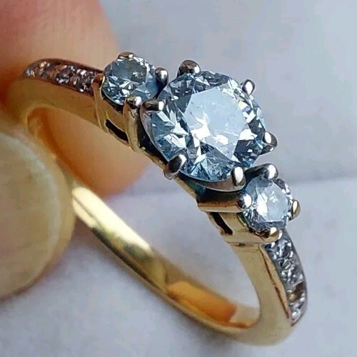 18Ct Gold Diamond Solitaire 0.65Ct (I/SI) Engagement Wedding Ring Size L 3.13g - Picture 5 of 8