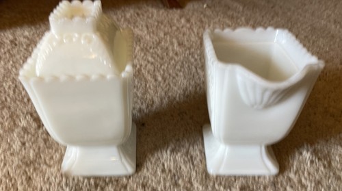 vintage milk glass sugar and creamer set - Picture 4 of 7