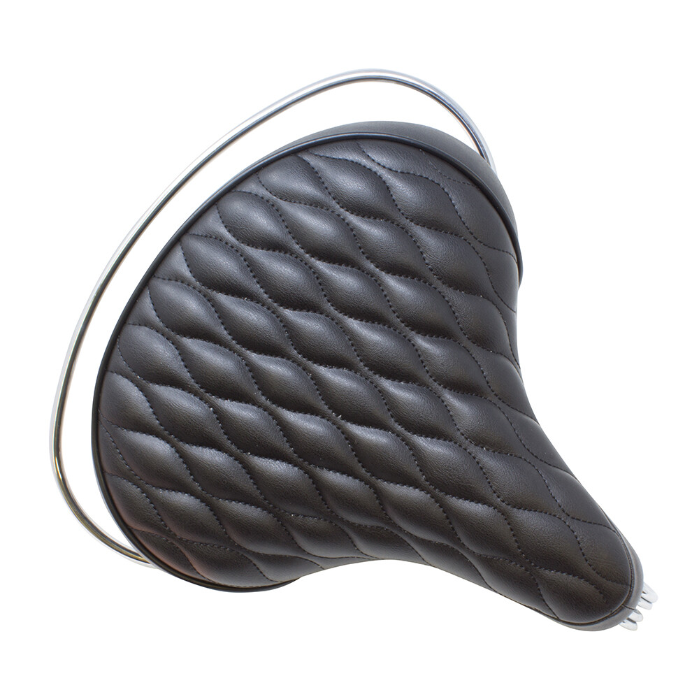 Comfortable Beach Cruisers Bicycle Seats Diamond Web Spring Black-218707