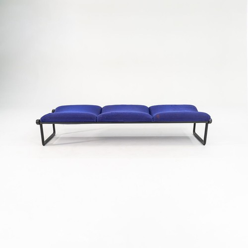 1970s Knoll Hannah and Morrison Three Seat Sling Bench with Worn Purple Fabric - Picture 11 of 12