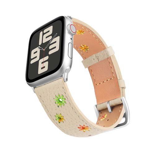 Floral Leather Band Women Strap for Apple Watch 11 10 9 8 7 SE 44/41/45/42/46mm - Picture 4 of 42