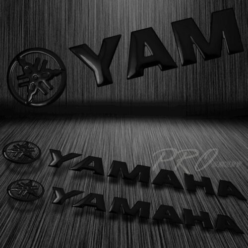 Logotipo 3D de 5,75" + calcomanía de letras + pegatina de emblema de carenado de 6" para YZF-R6/R6S negro brillante - Imagen 2 de 5