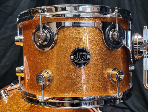 DW Drumset Performance USA Gold Sparkle Schlagzeug Drum Kit / Rockset Shellset - Picture 15 of 23