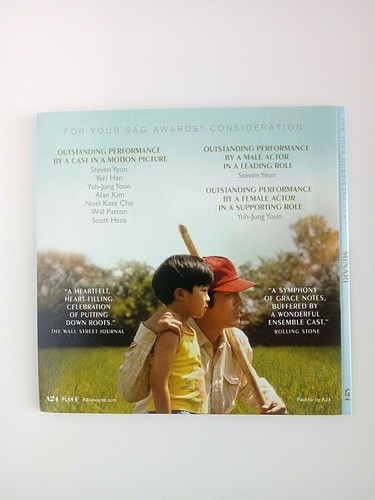 MINARI FYC DVD 2020 FILM Steven Yeun Yeri Han Alan S. Kim Yuh-Jung Youn Korean - Foto 4 di 4