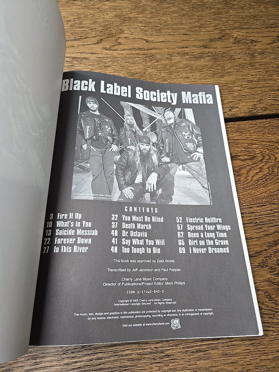 BLACK LABEL SOCIETY ギタースコア「Mafia」 BLACK LABEL SOCIETY ギタースコア「Mafia」 Zakk Wylde Black