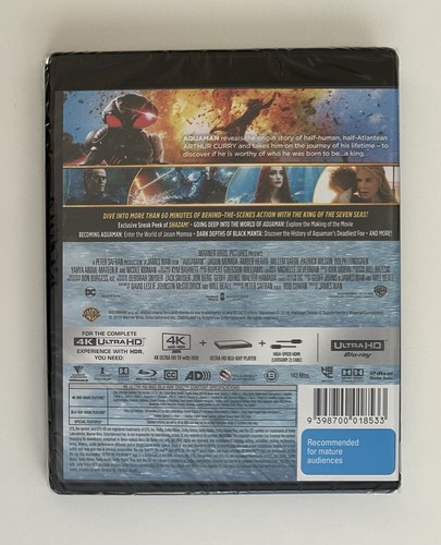 Aquaman (4K Ultra HD + Blu-ray) Region Free DC Comics James Wan Jason Momoa - Picture 2 of 2