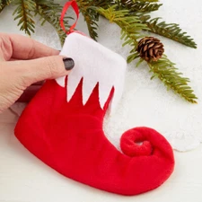 Bulk Case of 240 Small 6" Red Felt Elf Stockings