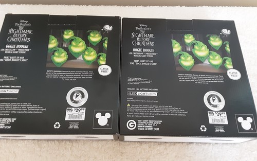 Set Of 2 Disney OOGIE BOOGIE LED Light String Emoteglow Projection Musical - Picture 7 of 9