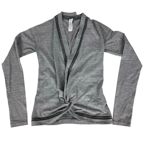 Lululemon Ivivva size 10 Own The Move Twist Front Knotted Top Gray - Picture 2 of 9