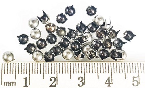 NAILHEADS/SPOTS/STUDS -16ss Pearl / Round - Antique Nickel - 100 pcs - Picture 2 of 2