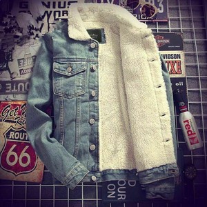 denim fleece jacket men's