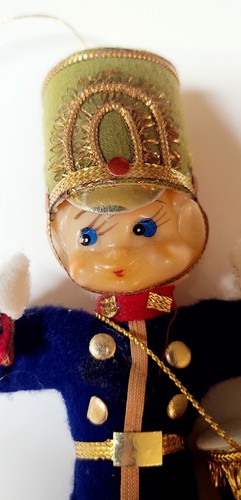 Vintage Felt Drummer Boy Pixie 7 Inches Green Christmas Ornament - Picture 3 of 4
