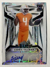 Cedric Tillman 2023 Leaf Metal White Kaleidoscope Auto 2/3 Browns Tennessee