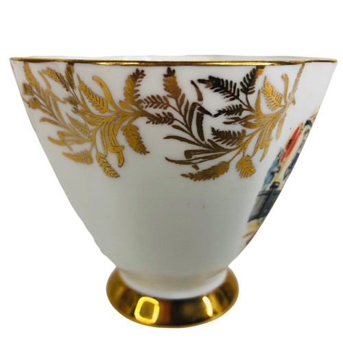 Society Buckingham Palace Tea Cup And Saucer Set Bone China Footed Gold England - Bild 3 von 10