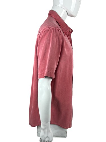 Nat Nast Herren Large Hemd Seide Baumwollmischung Rot Tango Kurzarm American Fit - Bild 5 von 14